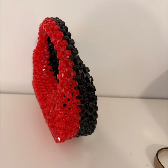Red Beaded Handbag - Picture 3 of 5